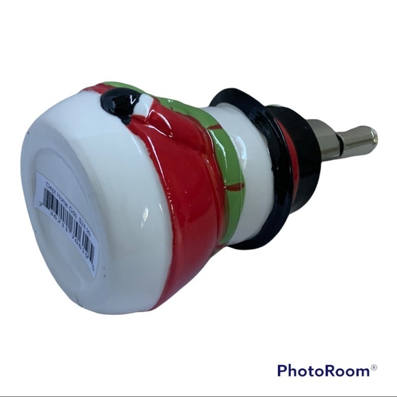 Snowman Ceramic Hand Painted Soap Lotion Dispenser Napkin Letter Holder Set - Picture 9 of 13